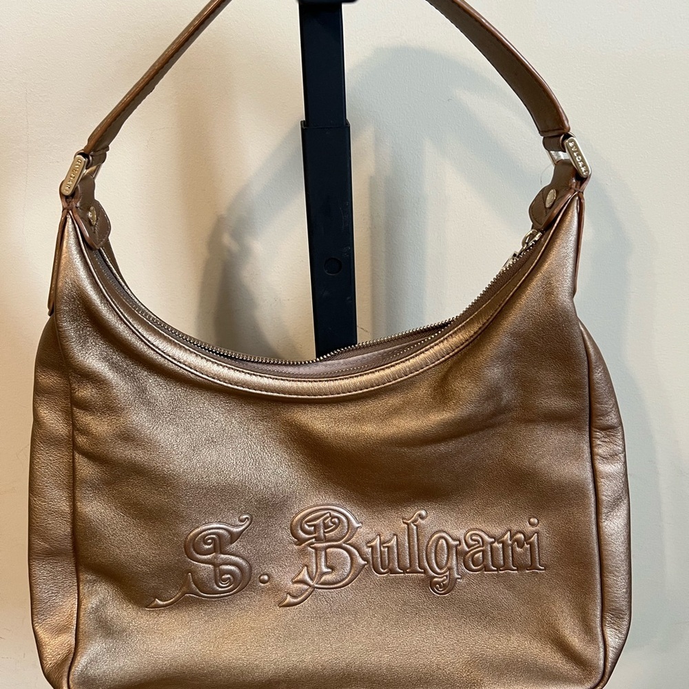 Bulgari Vintage Metallic Bronze Shoulder Bag